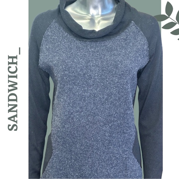 Sandwich Long Sleeve Knit Wool Blend Dress Color Block Detail Scoop Neck Medium - Picture 5 of 11